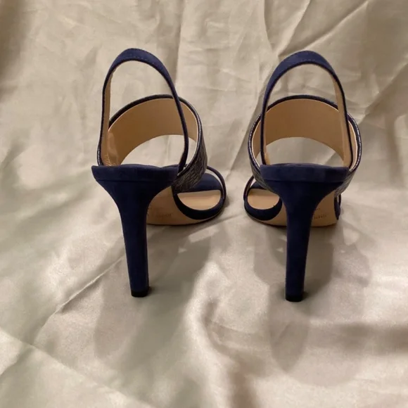 Jimmy Choo Salise Suede Croc-Embossed EU 36 85mm Color Is Denim Worn Once - Picture 5 of 15